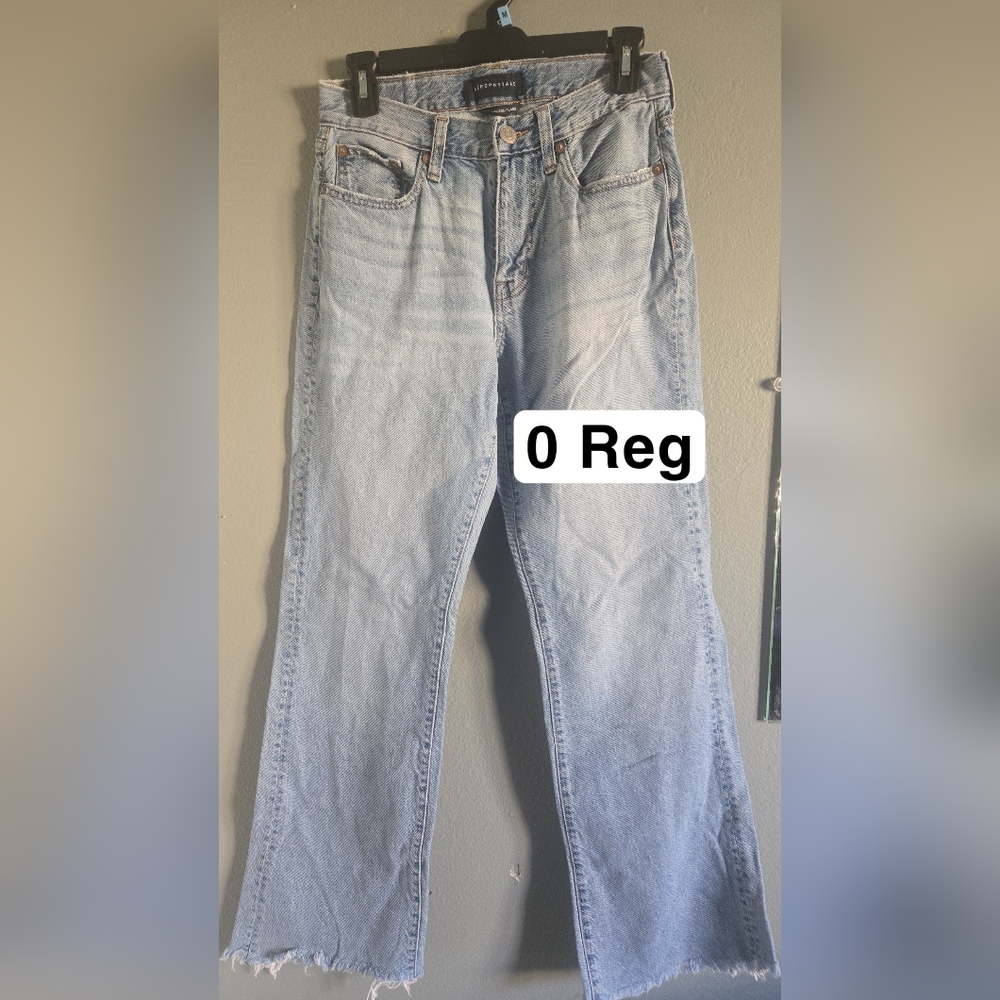 Aeropostale Light Wash Boyfriend Flare Jeans 0 Regular Fit 100% Cotton